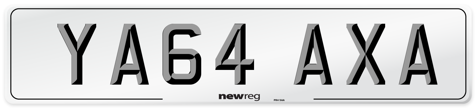 YA64 AXA Number Plate from New Reg